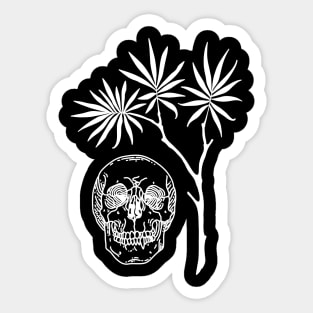 Skull and leaf Sticker